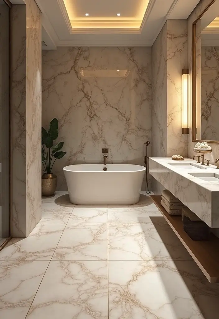 27 Aesthetic Bathroom Tiles That Create a Pinterest Look - 14. Vintage Marble Tiles