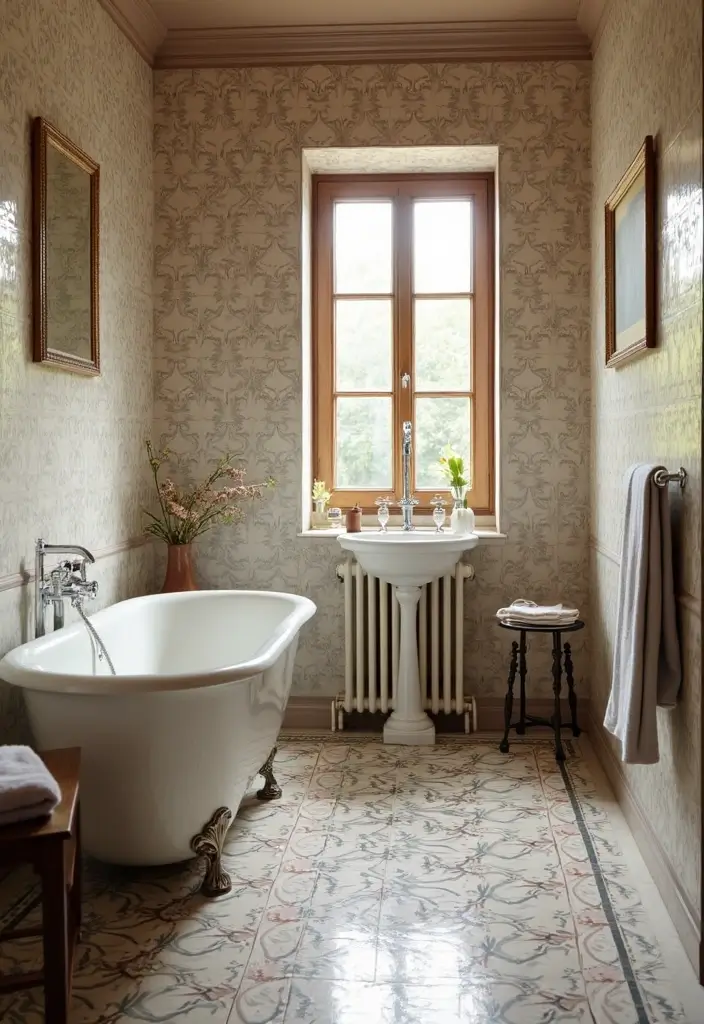 27 Aesthetic Bathroom Tiles That Create a Pinterest Look - 19. Elegant Encaustic Tiles