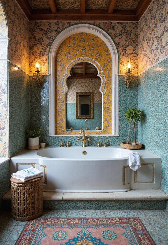 27 Aesthetic Bathroom Tiles That Create a Pinterest Look - 4. Moroccan Mosaic Tiles