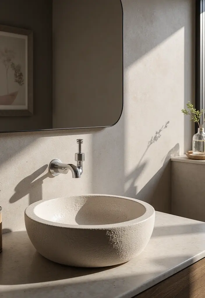 27 Bathroom Basin Design Inspirations That Stand Out - 21. Textured Surface Sinks