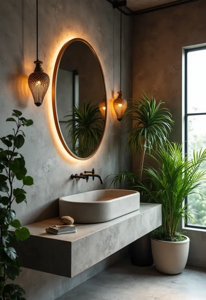 27 Bathroom Basin Design Inspirations That Stand Out - 3. Concrete Elegance
