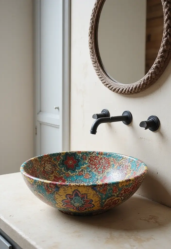 27 Bathroom Basin Design Inspirations That Stand Out - 6. Artistic Handcrafted Basins