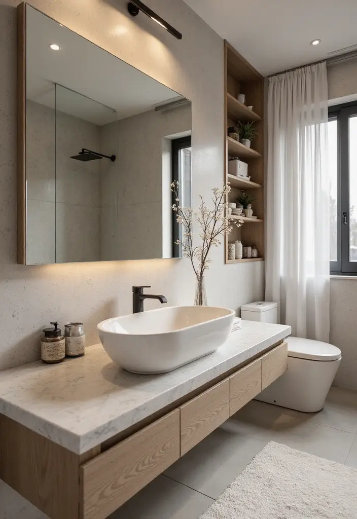 27 Bathroom Basin Design Inspirations That Stand Out - 7. Sustainable Solid Surface Sinks