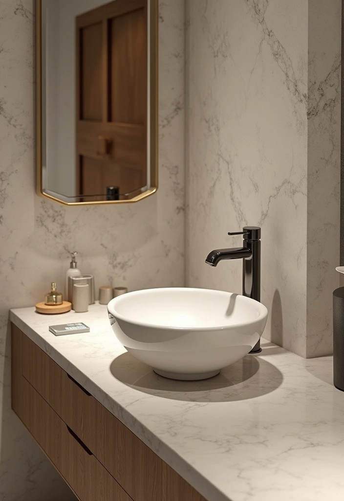 27 Bathroom Basin Design Inspirations That Stand Out - 9. Unique Vessel Sinks