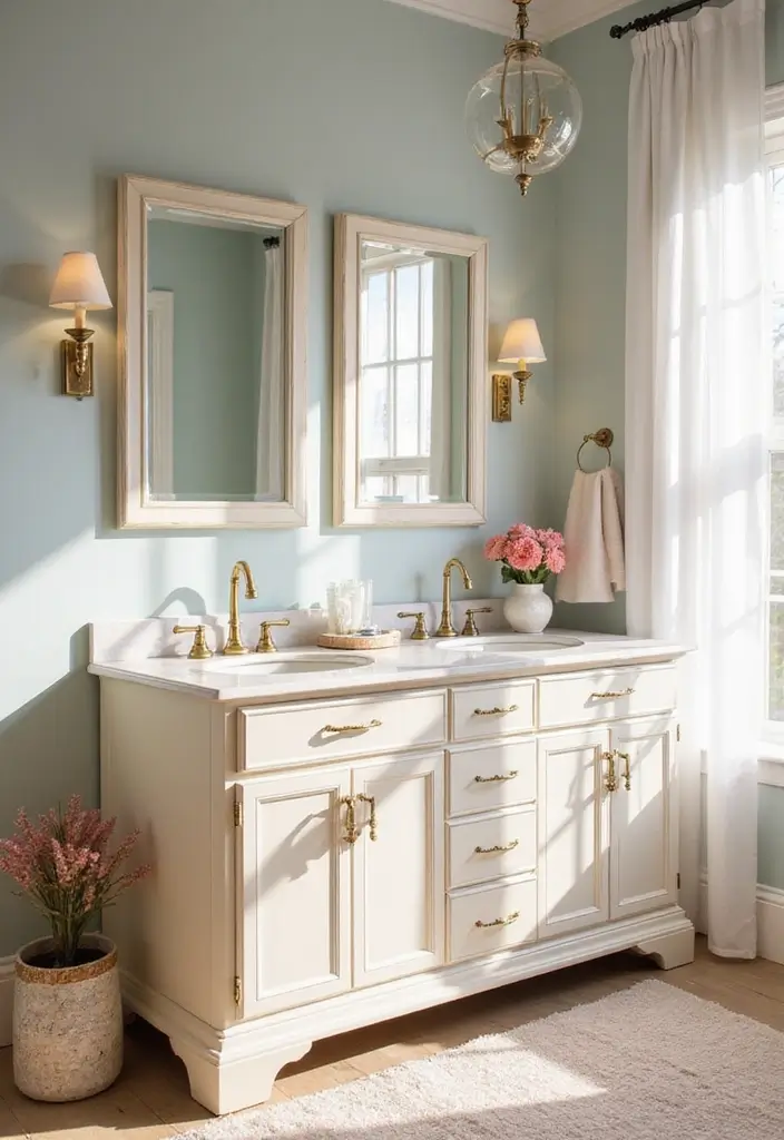 27 Bathroom Double Vanity Ideas That Feel Luxe - 12. Harmonious Color Schemes