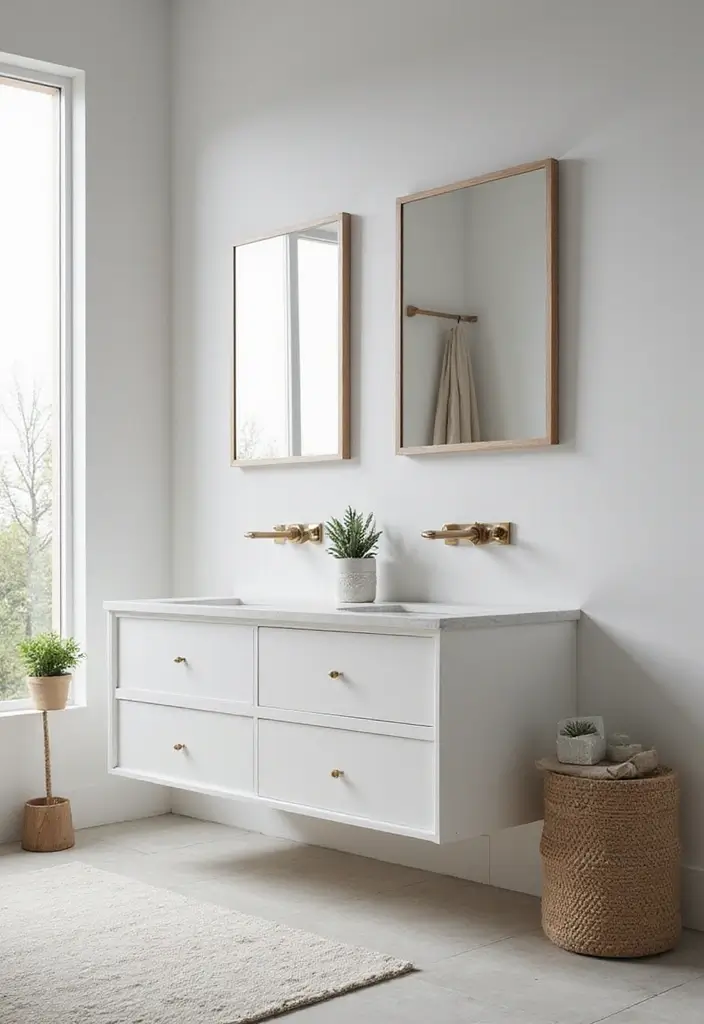 27 Bathroom Double Vanity Ideas That Feel Luxe - 13. Scandinavian Simplicity