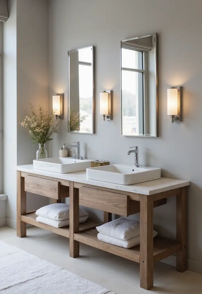 27 Bathroom Double Vanity Ideas That Feel Luxe - 21. Multi-Functional Vanities