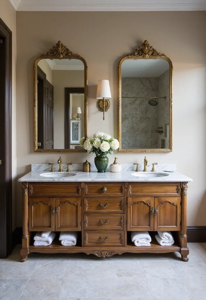 27 Bathroom Double Vanity Ideas That Feel Luxe - 3. Elegant Marble Accents