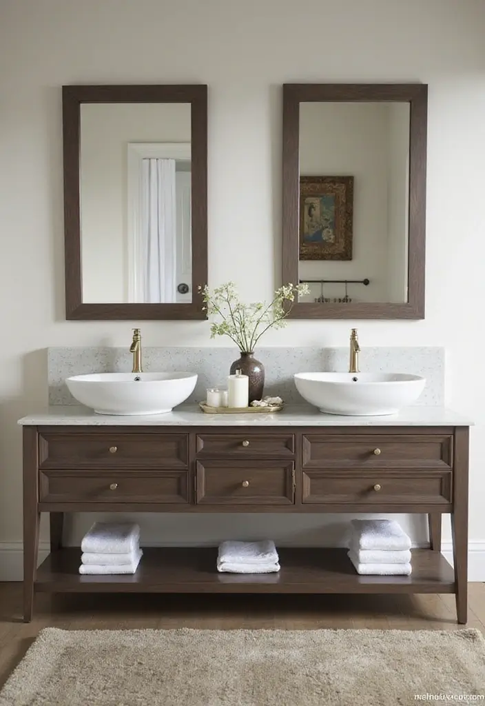 27 Bathroom Double Vanity Ideas That Feel Luxe - 6. Dual Vessel Sinks for Functionality