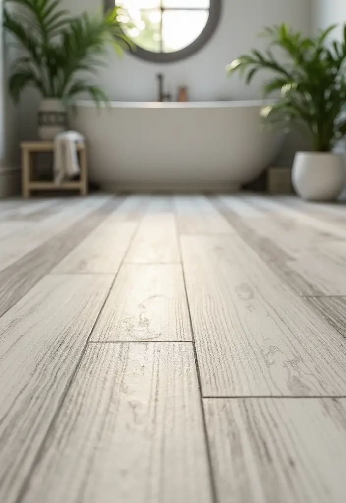 27 Bathroom Flooring Ideas Vinyl Options That Last - 1. Subtle Elegance with Textured Vinyl