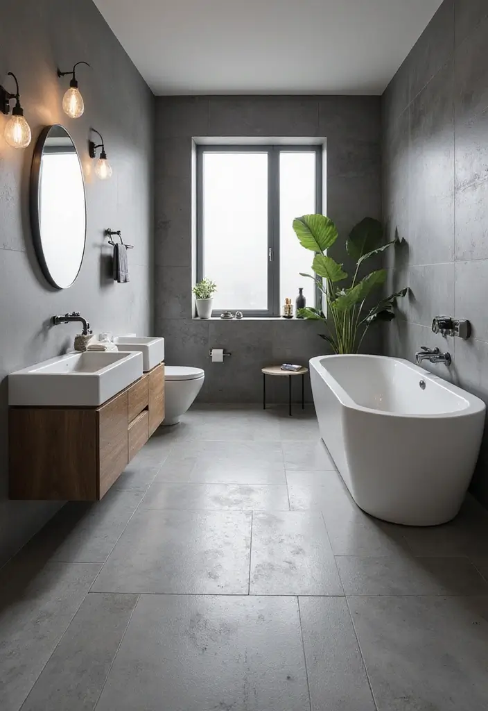 27 Bathroom Flooring Ideas Vinyl Options That Last - 13. Gray Vinyl for a Modern Touch