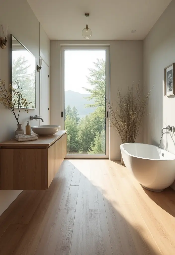 27 Bathroom Flooring Ideas Vinyl Options That Last - 18. Vinyl Plank Flooring for a Modern Feel