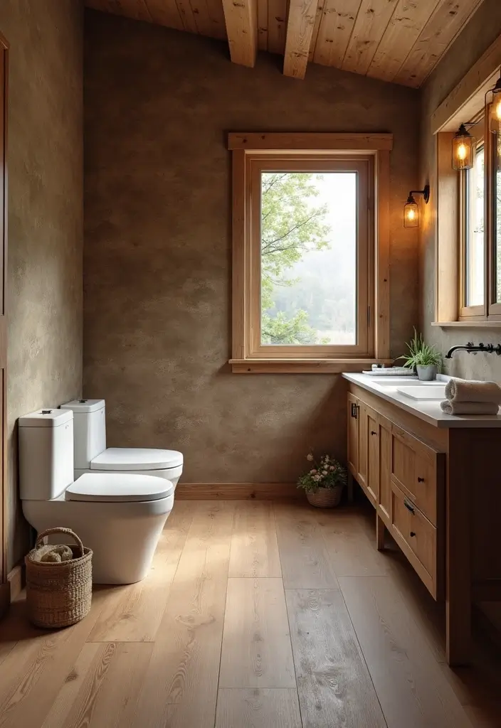 27 Bathroom Flooring Ideas Vinyl Options That Last - 3. Rustic Charm with Wood-Look Vinyl