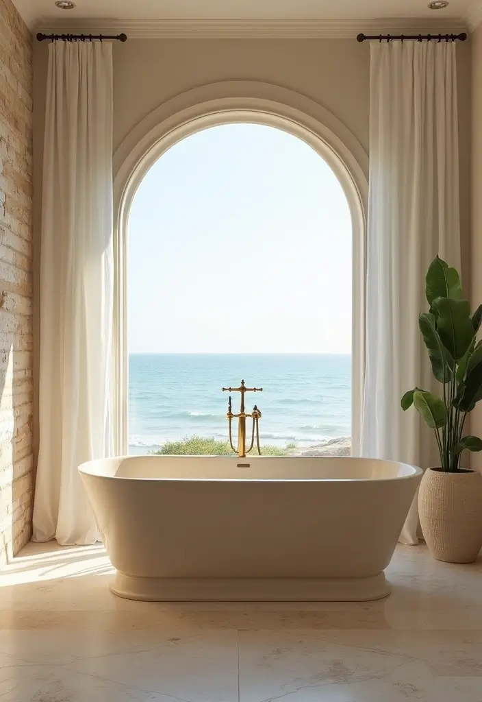 27 Bathroom Sand Color Ideas That Feel Coastal - 16. Sandy Color Bathtub