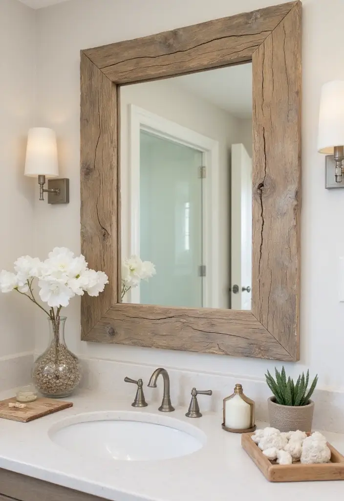27 Bathroom Sand Color Ideas That Feel Coastal - 17. Coastal-Inspired Mirrors