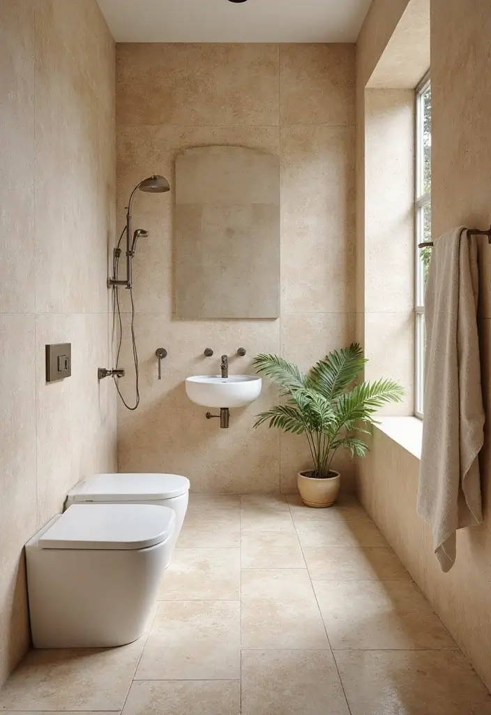 27 Bathroom Sand Color Ideas That Feel Coastal - 2. Sandy Textured Tiles