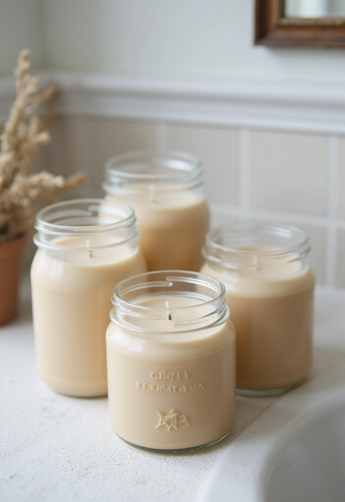 27 Bathroom Sand Color Ideas That Feel Coastal - 20. Beachy Scented Candles