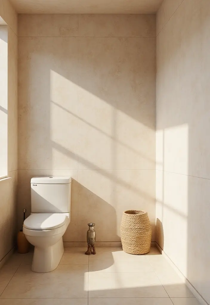 27 Bathroom Sand Color Ideas That Feel Coastal - 21. Sandy Color Wallpaper