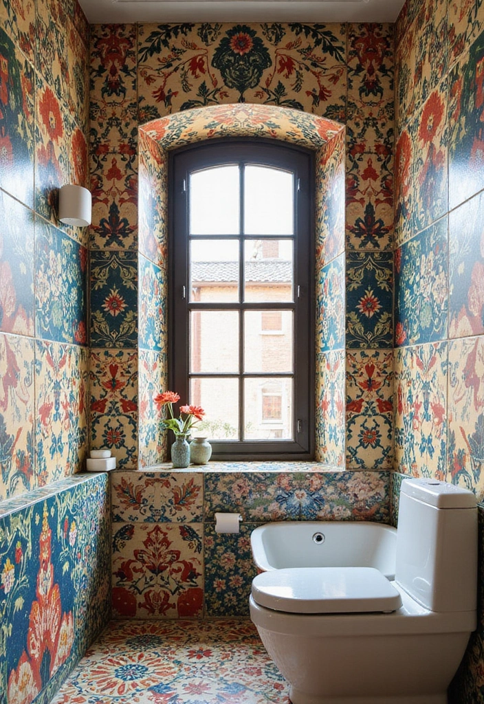 27 Bathroom Tiles Design Ideas That Stay Trendy - 11. Cement Tiles for Artistic Expression