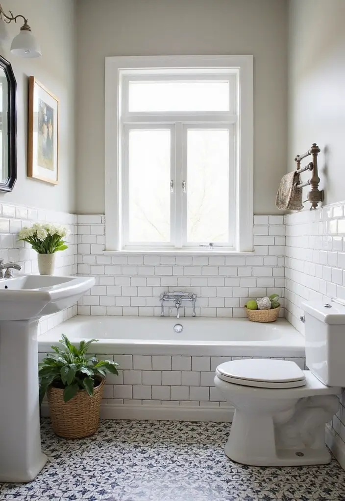 27 Bathroom Tiles Design Ideas That Stay Trendy - 18. Retro Subway Tiles for a Classic Feel