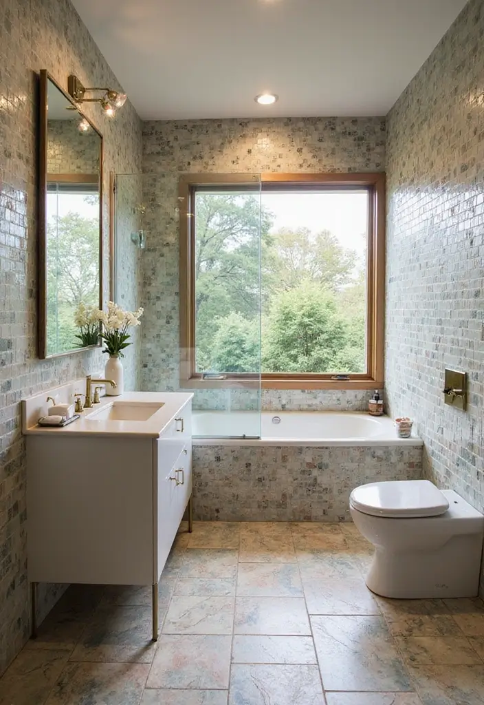 27 Bathroom Tiles Design Ideas That Stay Trendy - 2. Recycled Glass Tiles