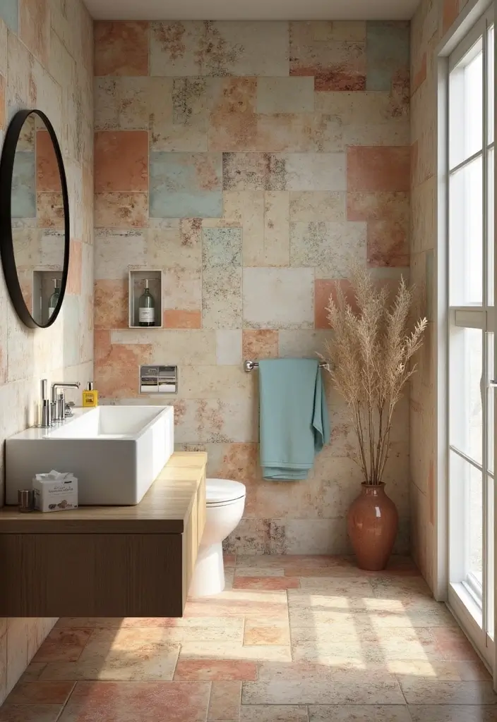 27 Bathroom Tiles Design Ideas That Stay Trendy - 23. Seasonal Style Tiles for Versatility