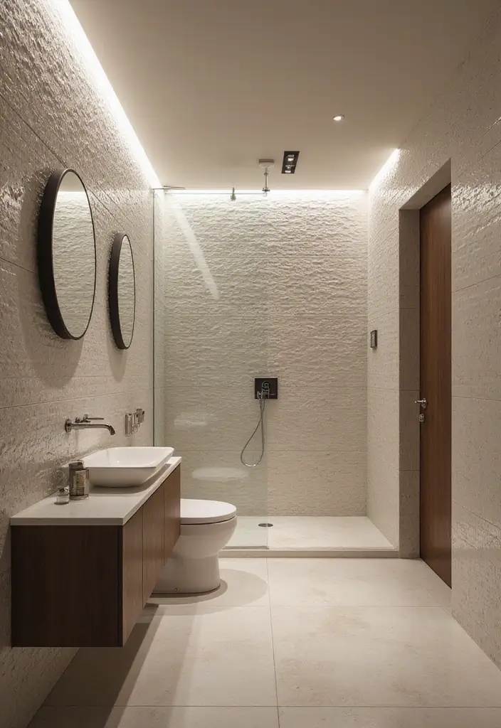 27 Bathroom Tiles Design Ideas That Stay Trendy - 8. Textured Tiles for Depth and Dimension
