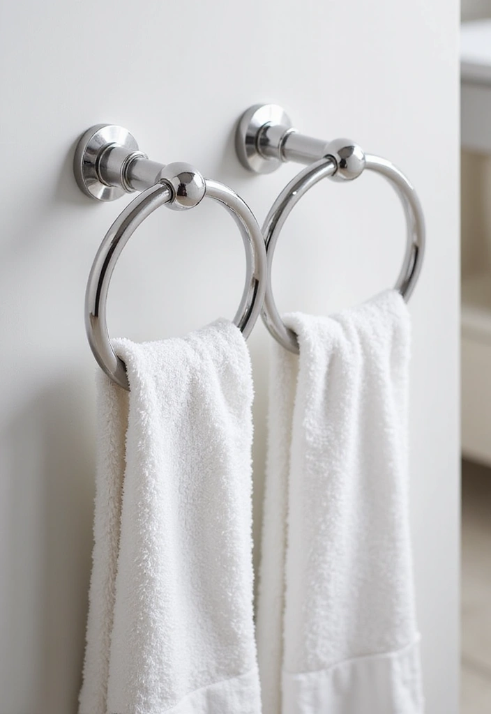 27 Bathroom Towel Storage Ideas That Save Space - 10. Towel Rings