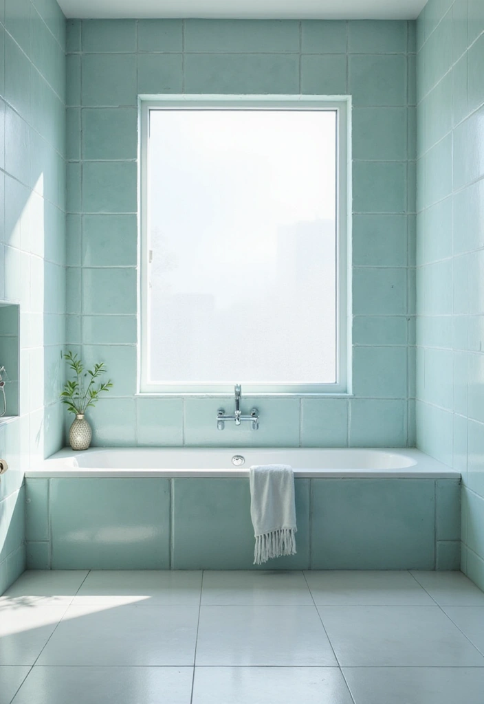 27 Bathroom Tub Tile Ideas That Complement Every Style - 14. Frosted Glass Tiles