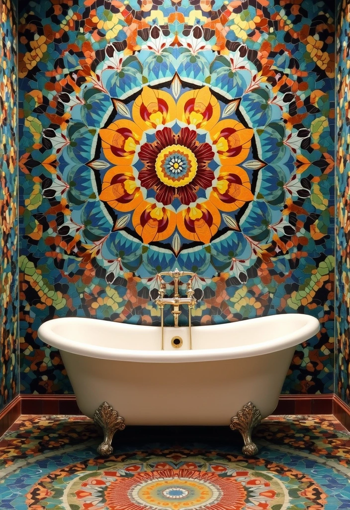 27 Bathroom Tub Tile Ideas That Complement Every Style - 5. Artisan Mosaic Tiles