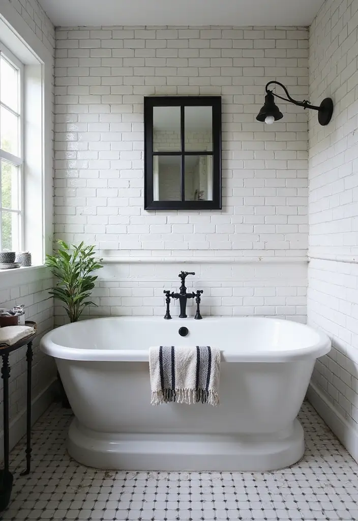 27 Black White and Wood Bathroom Designs That Feel Balanced - 25. Timeless Design: Classic Black and White
