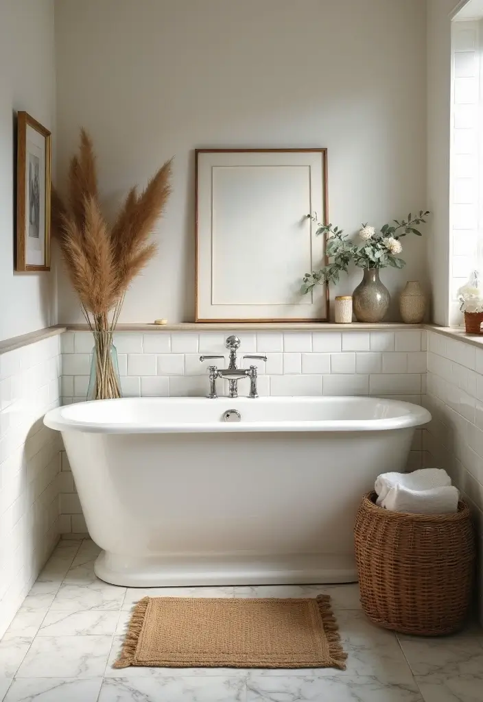 27 Black White and Wood Bathroom Designs That Feel Balanced - 26. Personal Touches: Family Heirlooms