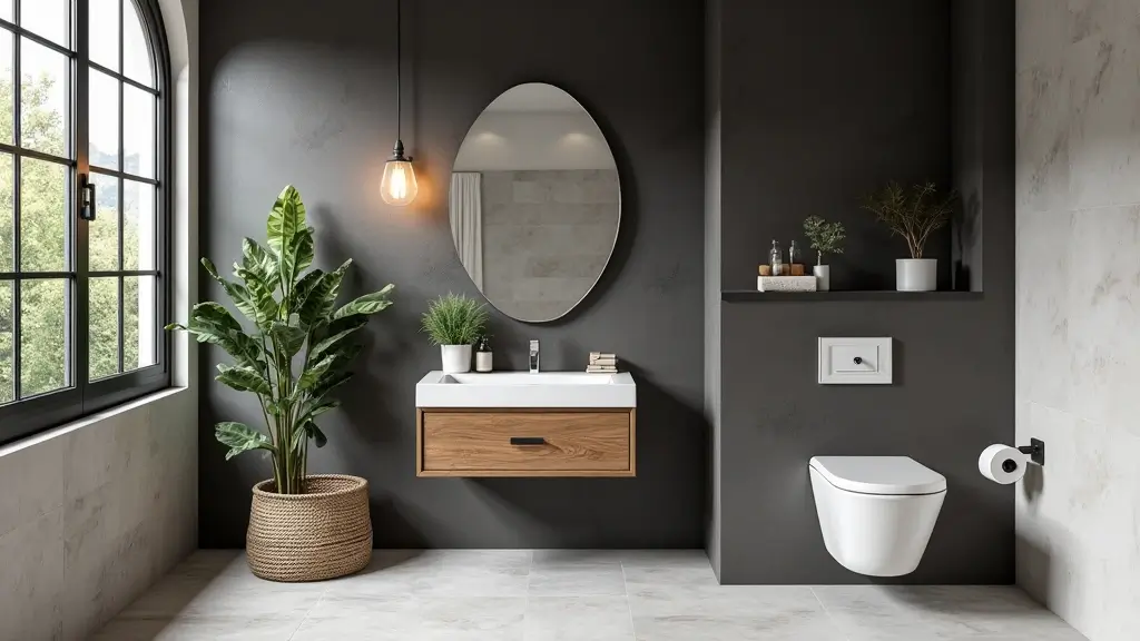27 Black White and Wood Bathroom Designs That Feel Balanced