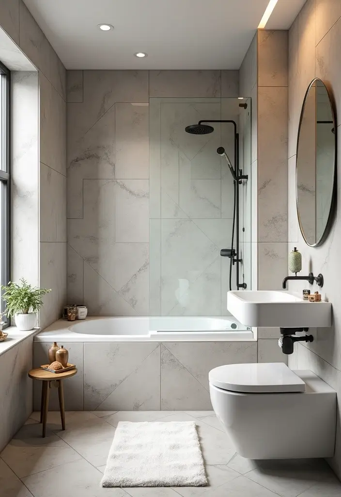 27 European Bathroom Design Ideas That Feel Luxurious - 11. Geometric Tiles