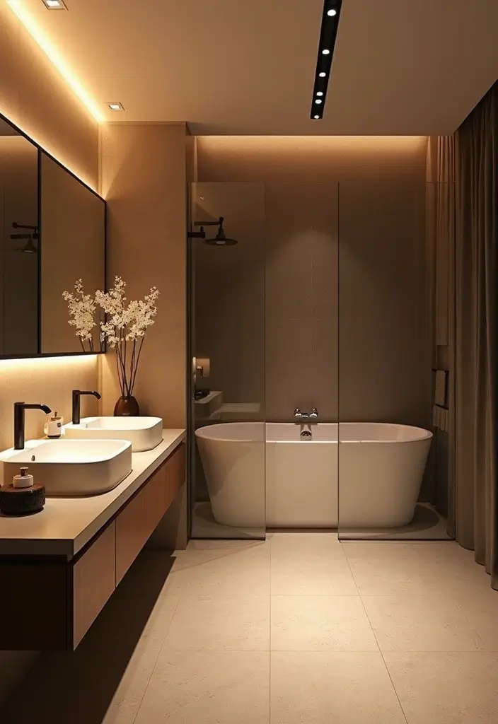 27 European Bathroom Design Ideas That Feel Luxurious - 23. Layered Lighting