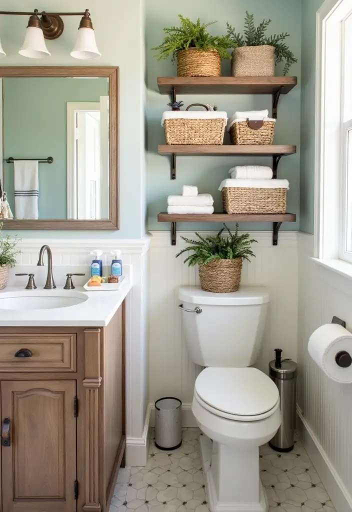 27 European Bathroom Design Ideas That Feel Luxurious - 24. Creative Storage Solutions