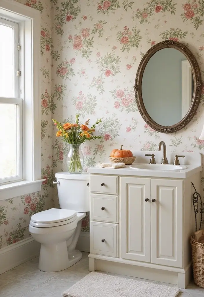 27 Guest Bathroom Wallpaper Ideas That Impress Visitors - 20. Seasonal Themes for Year-Round Appeal