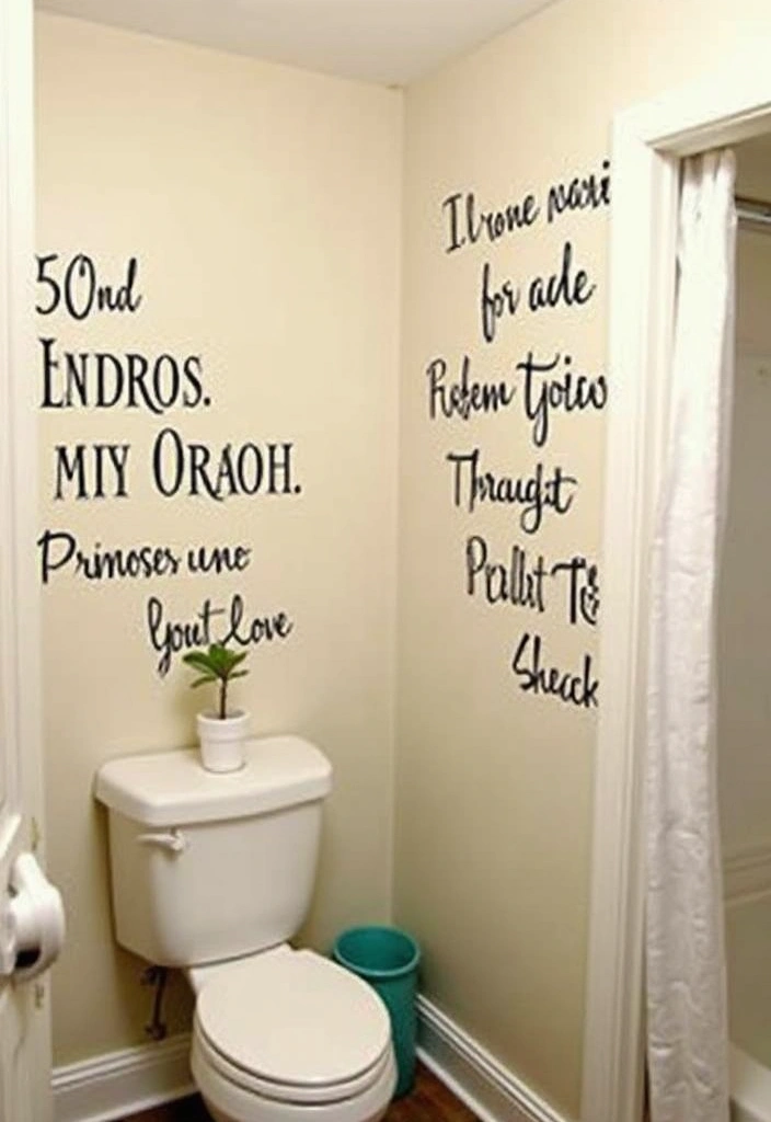 27 Guest Bathroom Wallpaper Ideas That Impress Visitors - 27. Customizable Wall Decals for Personal Expression