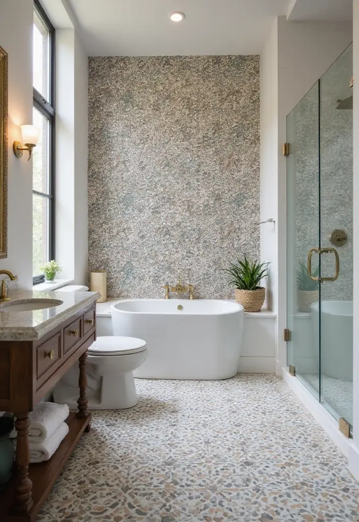 27 Open Bathroom Ideas That Feel Spa-Like - 10. Unique Tile Patterns