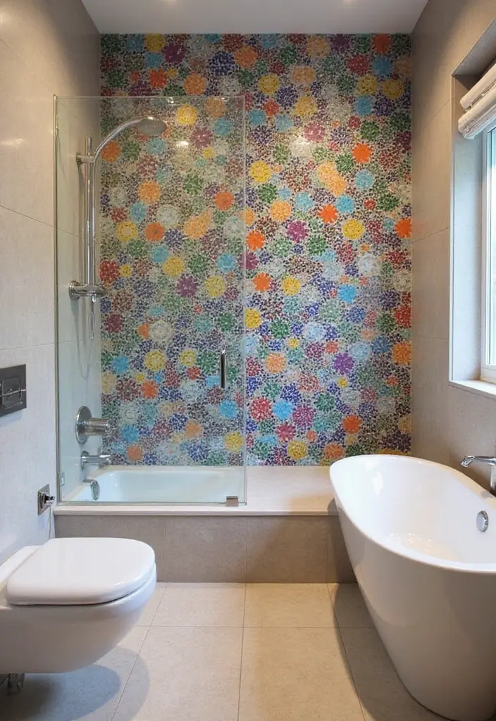 27 Open Bathroom Ideas That Feel Spa-Like - 23. Mosaic Accents