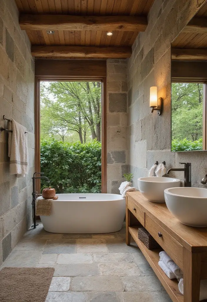27 Open Bathroom Ideas That Feel Spa-Like - 24. Outdoor-Inspired Elements