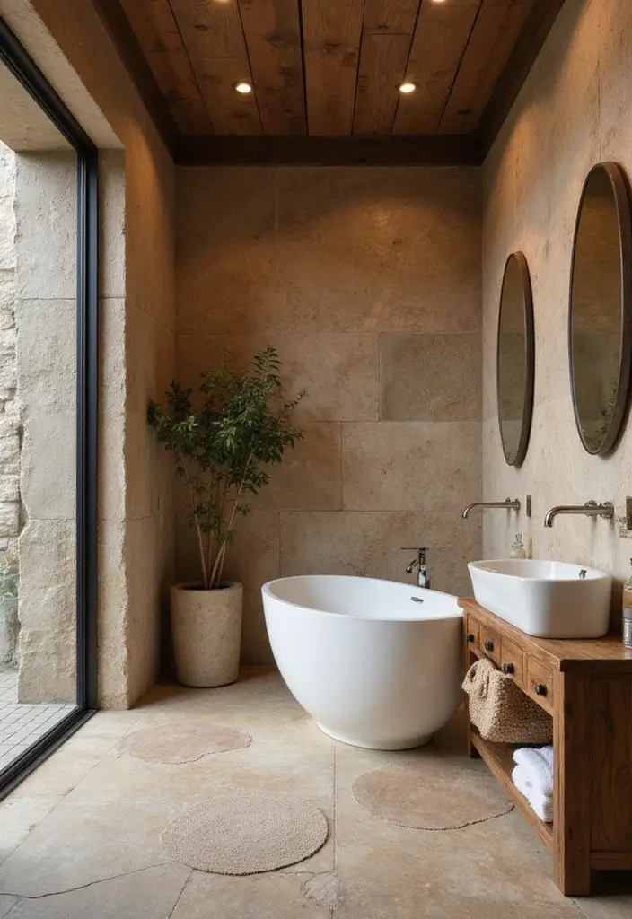 27 Open Bathroom Ideas That Feel Spa-Like - 5. Organic Materials