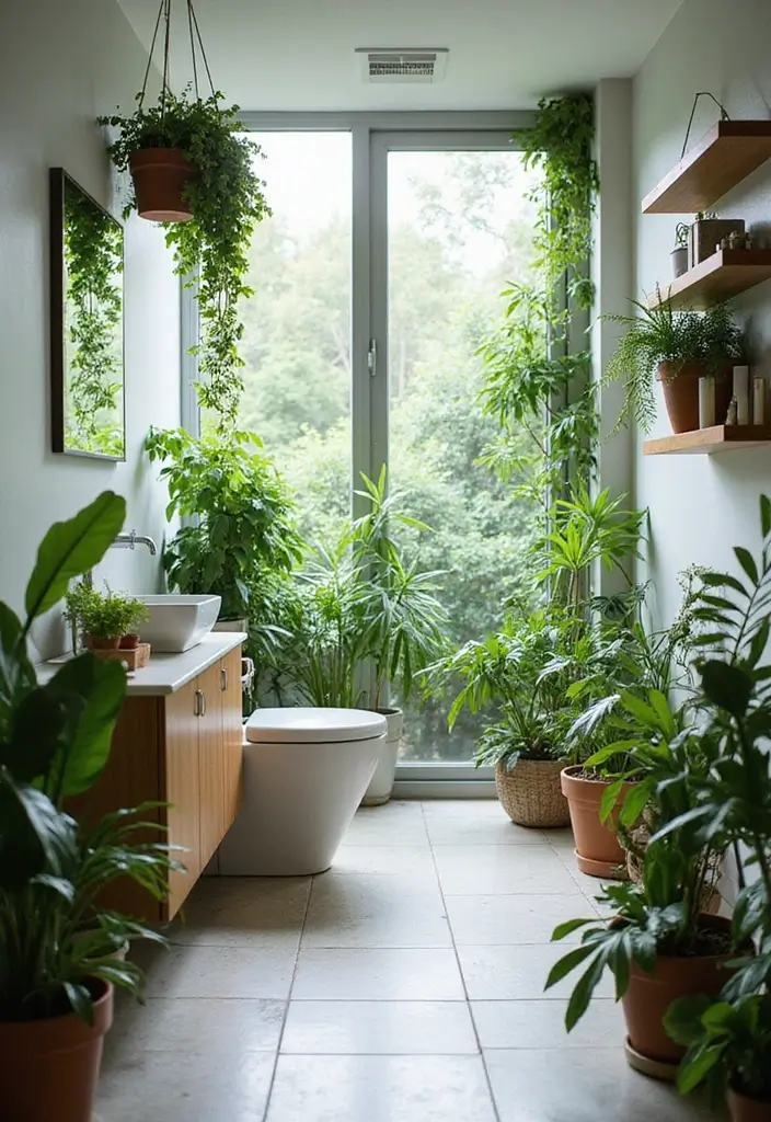 27 Open Bathroom Ideas That Feel Spa-Like - 7. Greenery and Plants