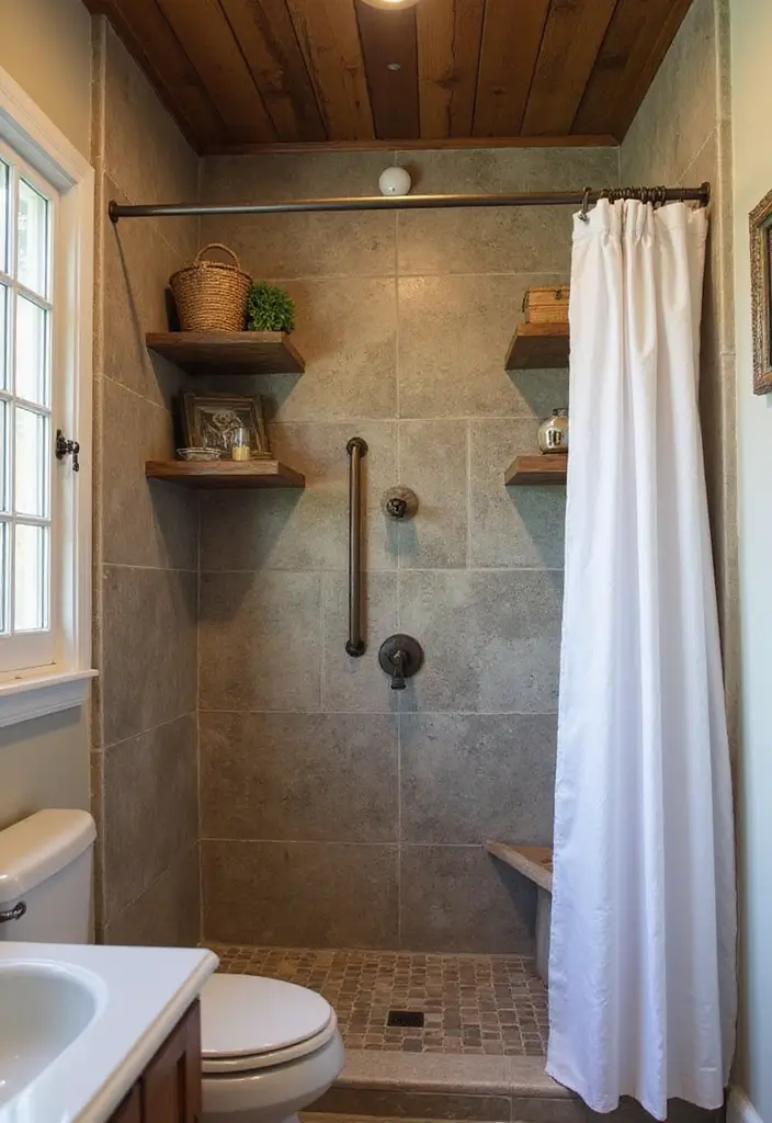 27 Shower Bathroom Design Inspirations That Feel Spa-Like - 13. Incorporating Vintage Elements