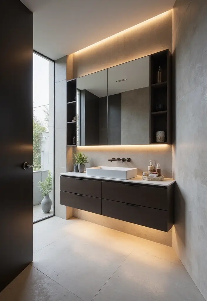 27 Shower Bathroom Design Inspirations That Feel Spa-Like - 16. Floating Vanities for Space