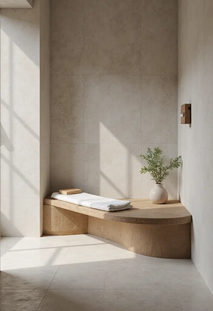 27 Shower Bathroom Design Inspirations That Feel Spa-Like - 19. Luxurious Shower Bench