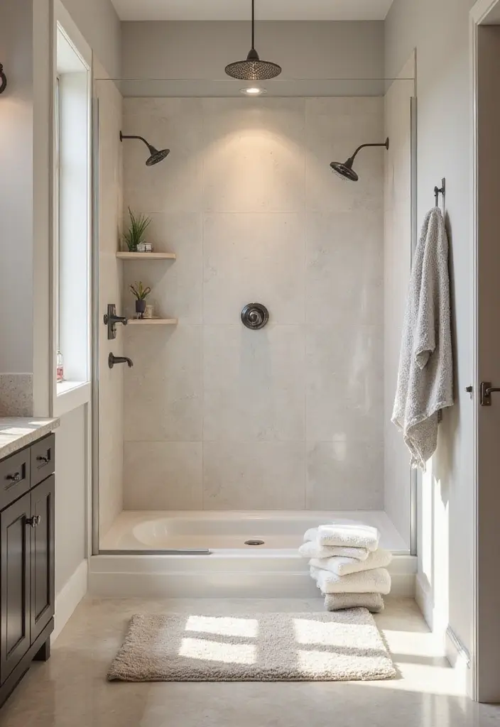 27 Shower Bathroom Design Inspirations That Feel Spa-Like - 20. Spa-Inspired Accessories