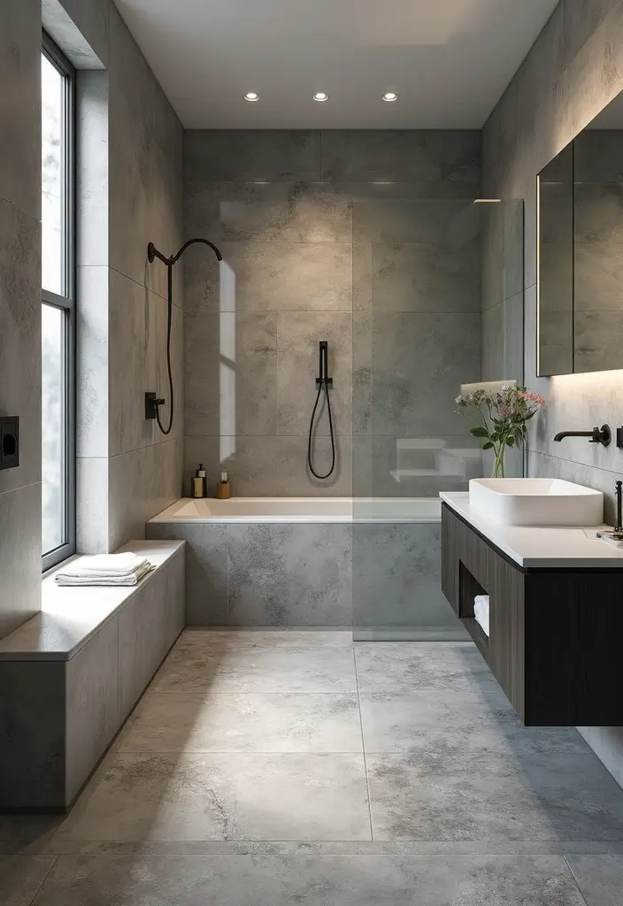 27 Shower Bathroom Design Inspirations That Feel Spa-Like - 25. Unique Flooring Options