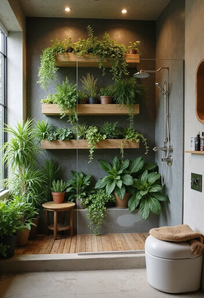 27 Shower Bathroom Design Inspirations That Feel Spa-Like - 3. Biophilic Design Elements