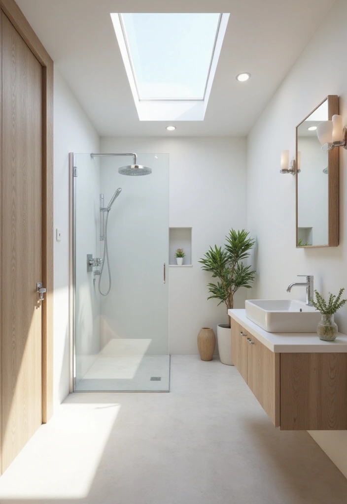 27 Shower Bathroom Design Inspirations That Feel Spa-Like - 5. Natural Light through Skylights